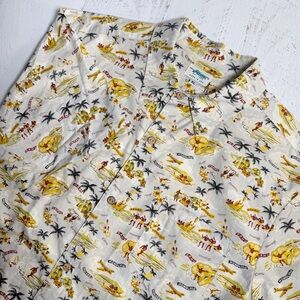 Hobie Hawaiian Aloha Surf Print Shirt Mens XL Made USA Cotton Button Up